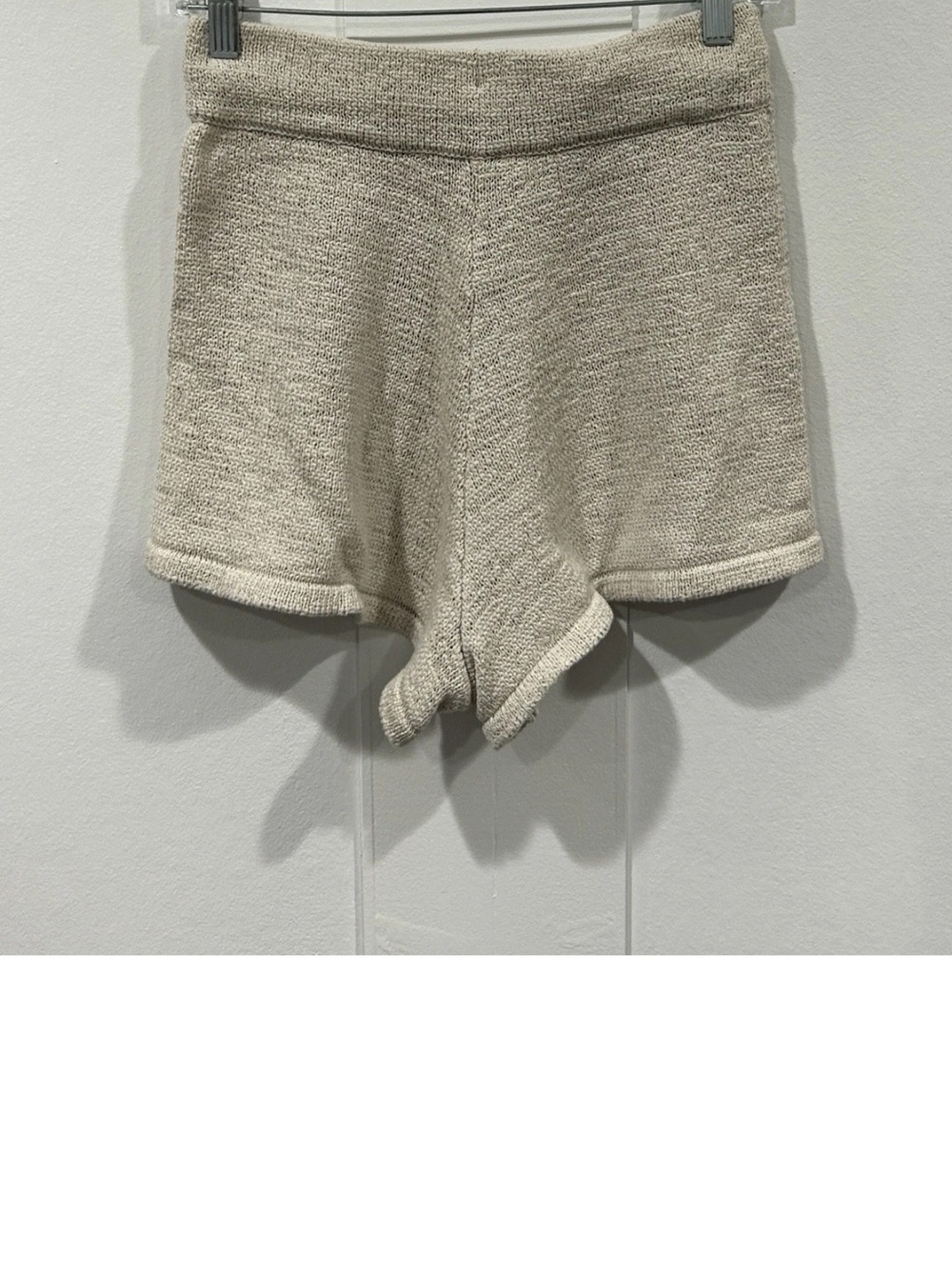 NEW WITHOUT TAG Cult Gaia Cotton Knit Drawstring Boho Shorts Neutrals - Picture 3 of 3